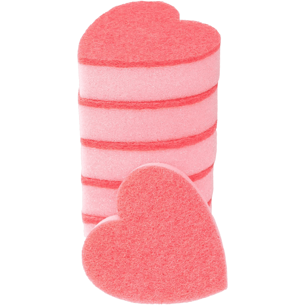 Heart Shaped, Dual-Sided Kitchen Sponge and Scrubber