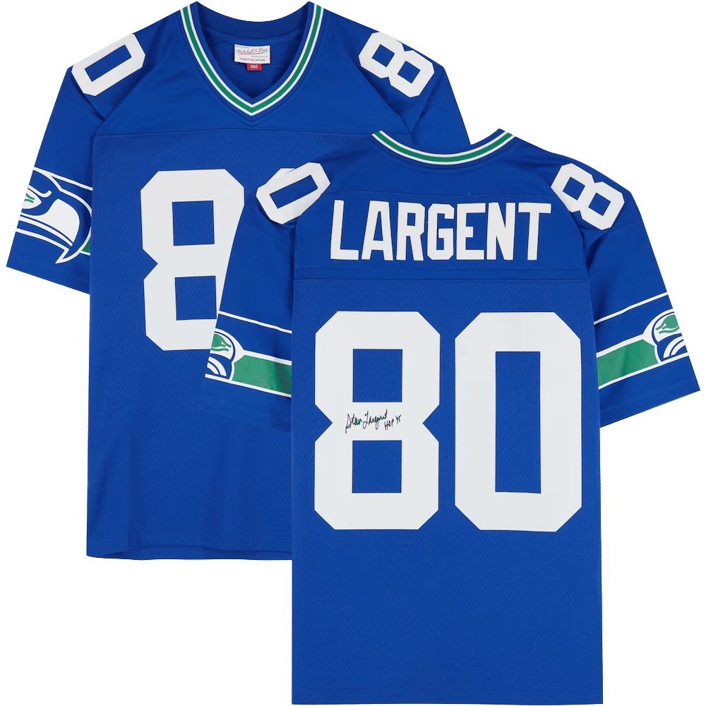 Steve Largent Seattle Seahawks Autographed 1985 Mitchell & Ness Royal Replica Jersey with "HOF '95" Inscription