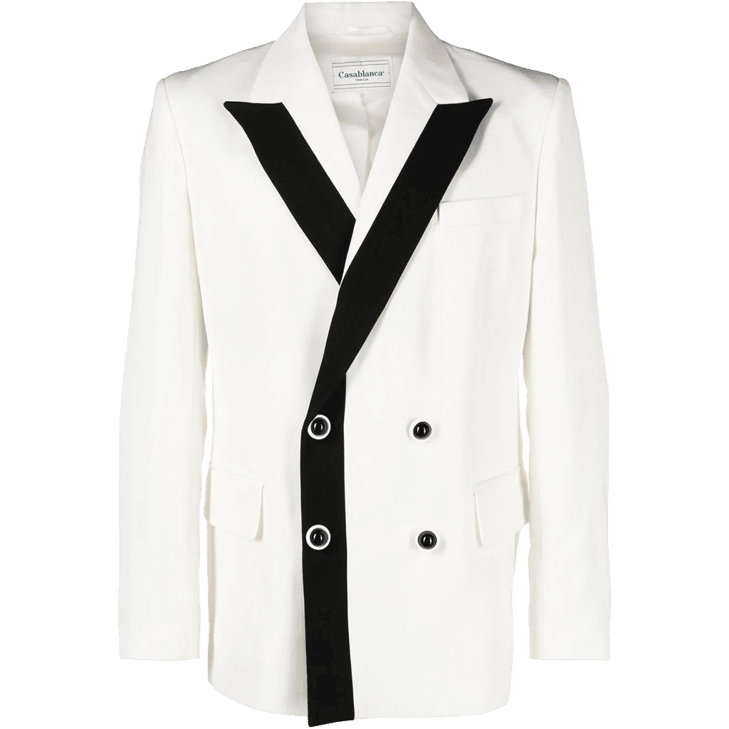 Casablanca contrast-lapel double-breasted blazer