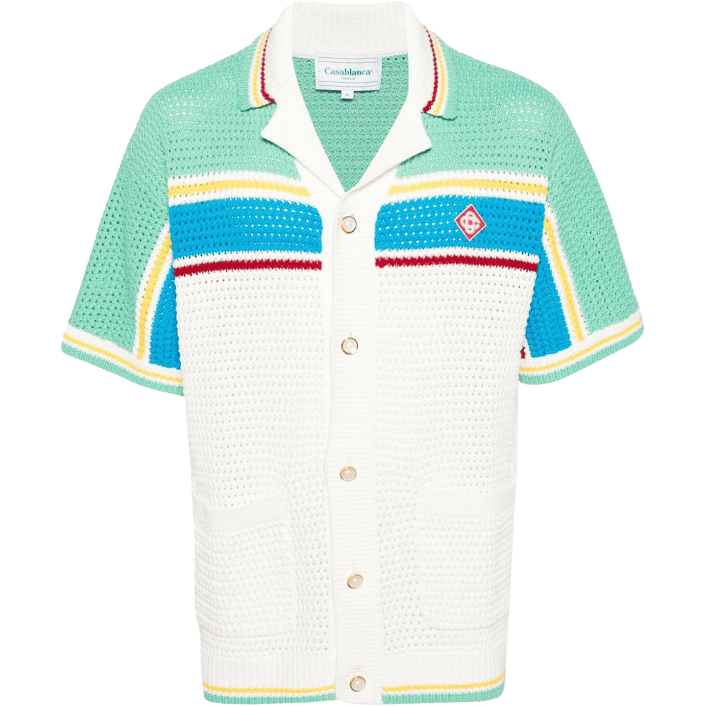 Casablanca striped crochet-knit shirt