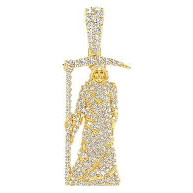 Grim Reaper Diamond Pendant 14k Solid Gold 1.00ctw