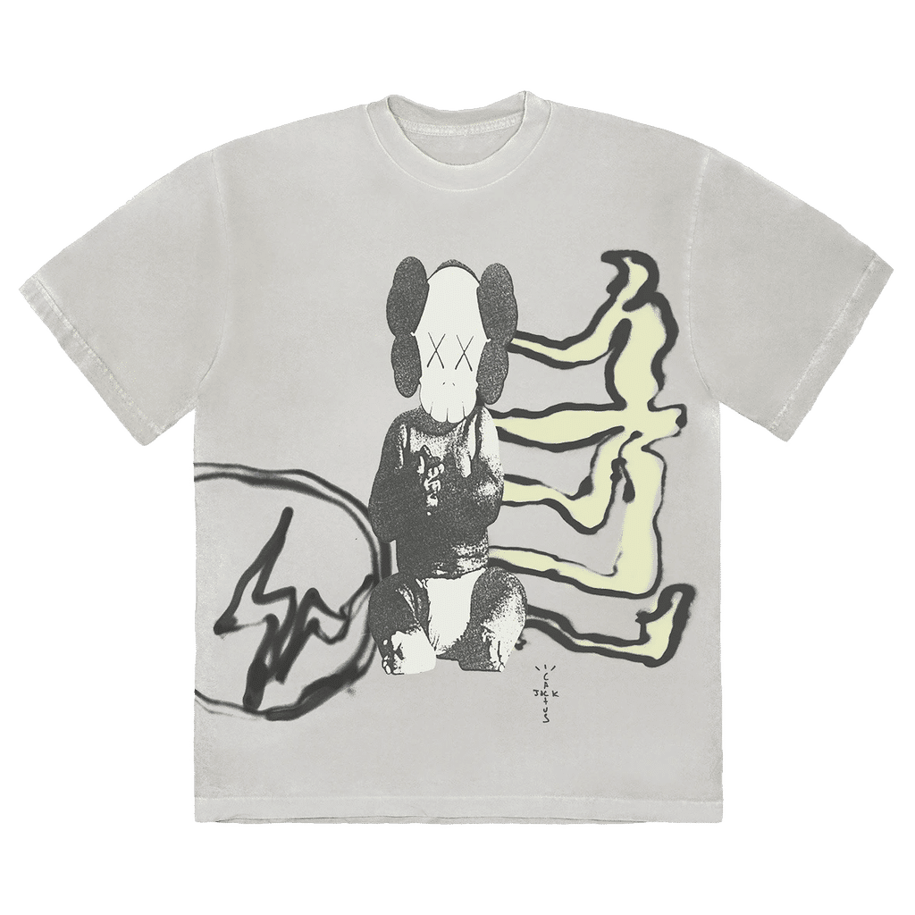 Travis Scott Cactus Jack x Kaws For Fragment Tee Aged Yellow