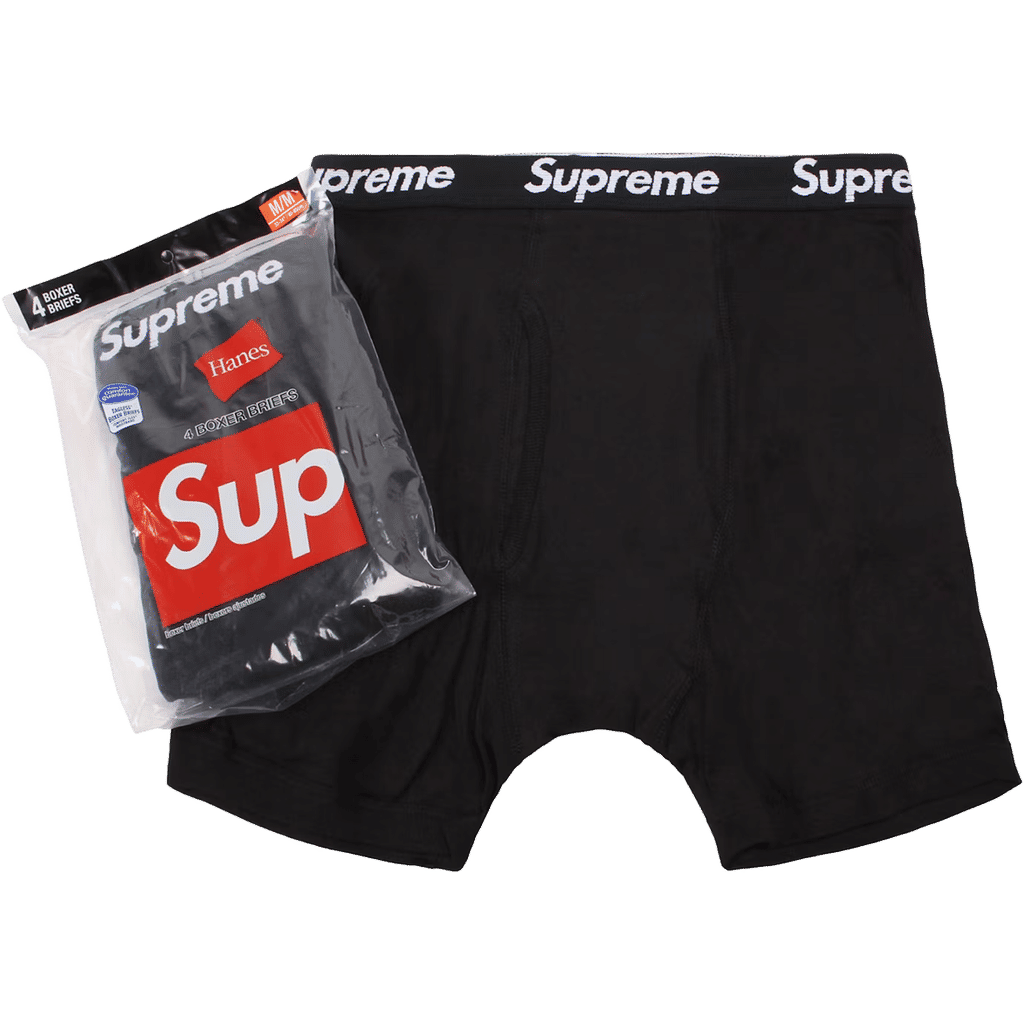 Supreme x Hanes Boxer Briefs (4 Pack) Black