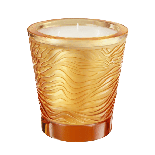 Lalique Crystal Jungle Candle Vase