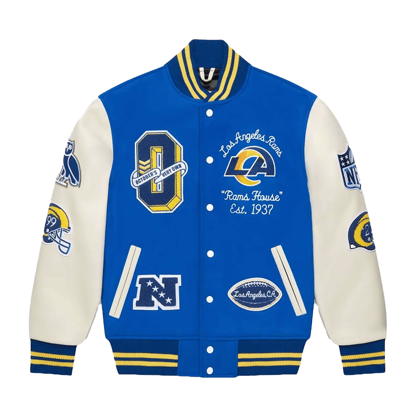 OVO x NFL Los Angeles Rams Varsity Jacket Blue