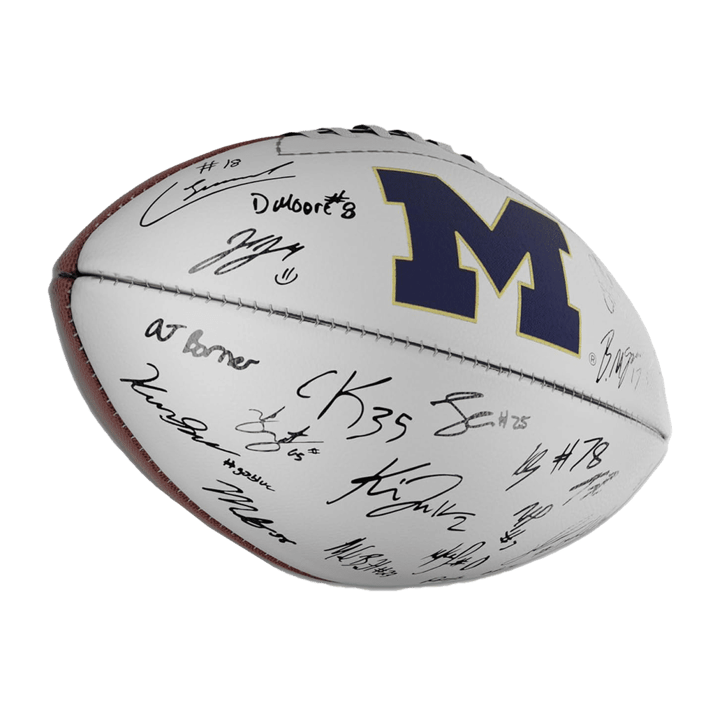 Michigan Wolverines Team Signed Logo Ball 2023