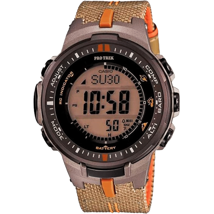 Casio PRO TREK Orange Solar Wristwatch with 6 Stations in the World