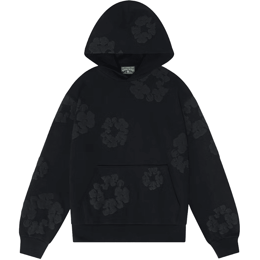 Denim Tears Cotton Wreath Hoodie Black Monochrome