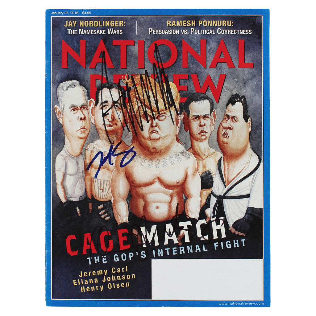 Donald Trump, Ted Cruz & Chris Christie Authentic Signed Magazine BAS #AB77805