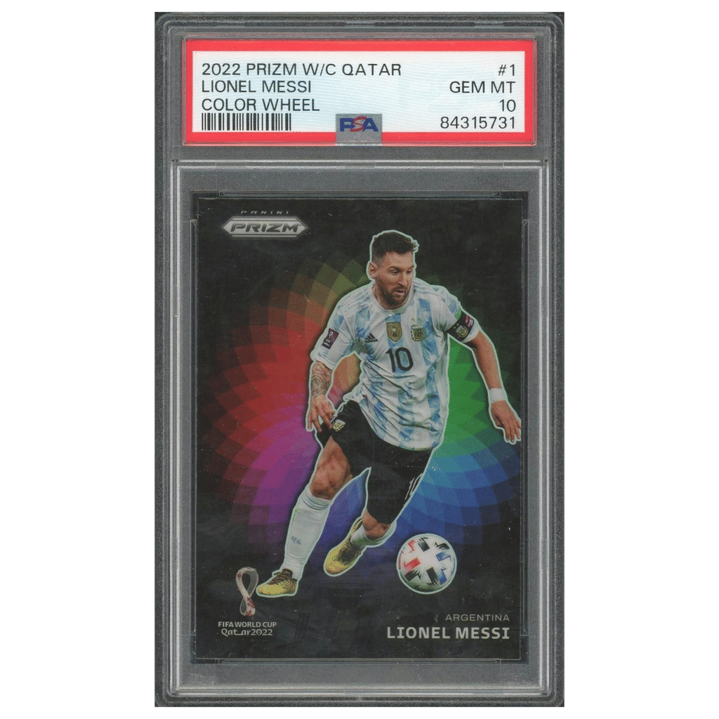 2022 Panini Prizm World Cup Color Wheel Lionel Messi PSA 10