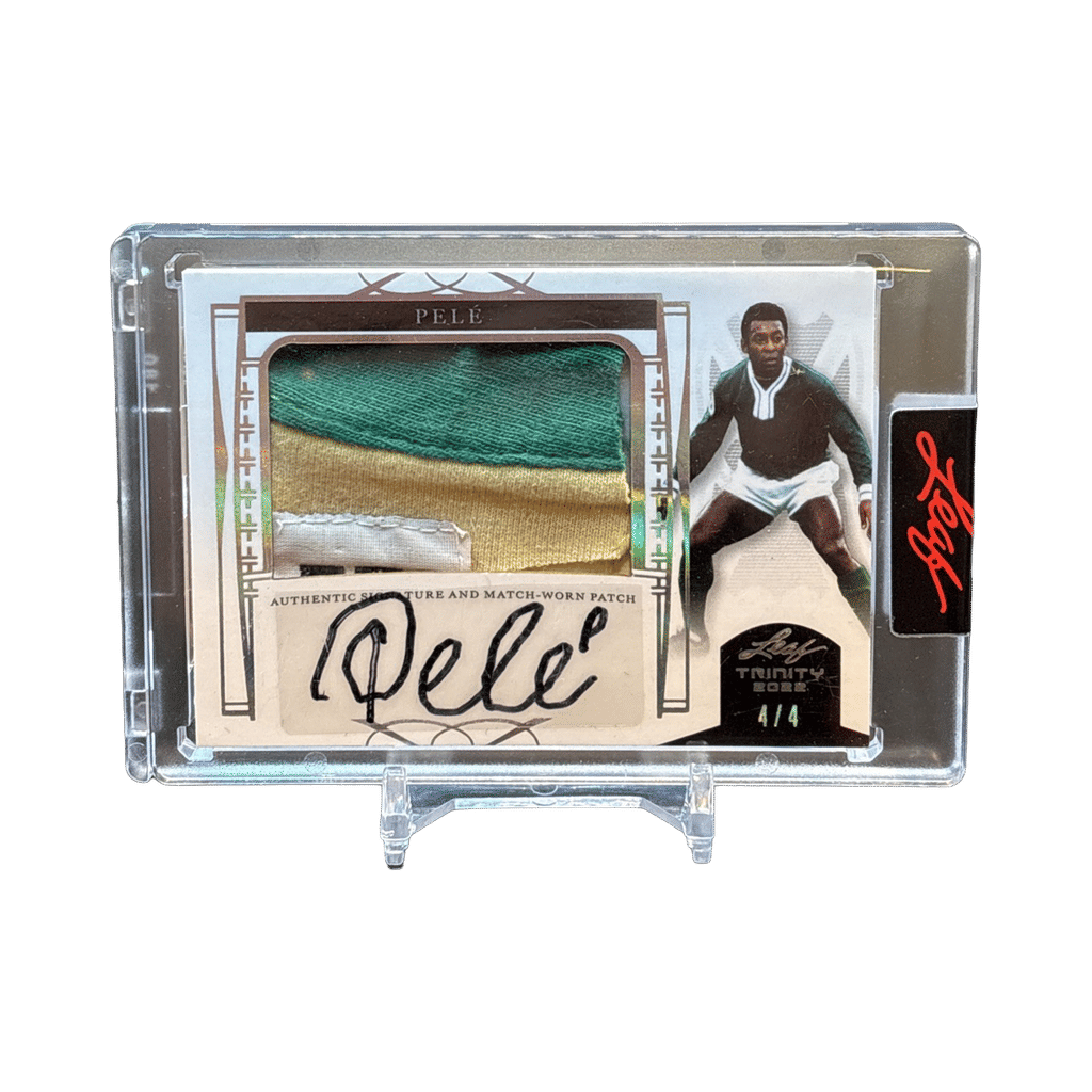 2022 Leaf Trinity Soccer Pelé match-worn patch auto Brazil laundry tag 4/4