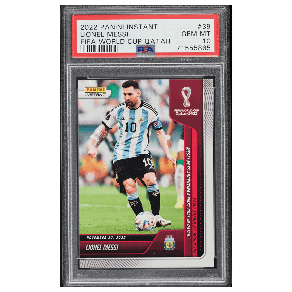 2022 Panini Instant FIFA World Cup Qatar Lionel Messi /796 #39 PSA 10 GEM MINT