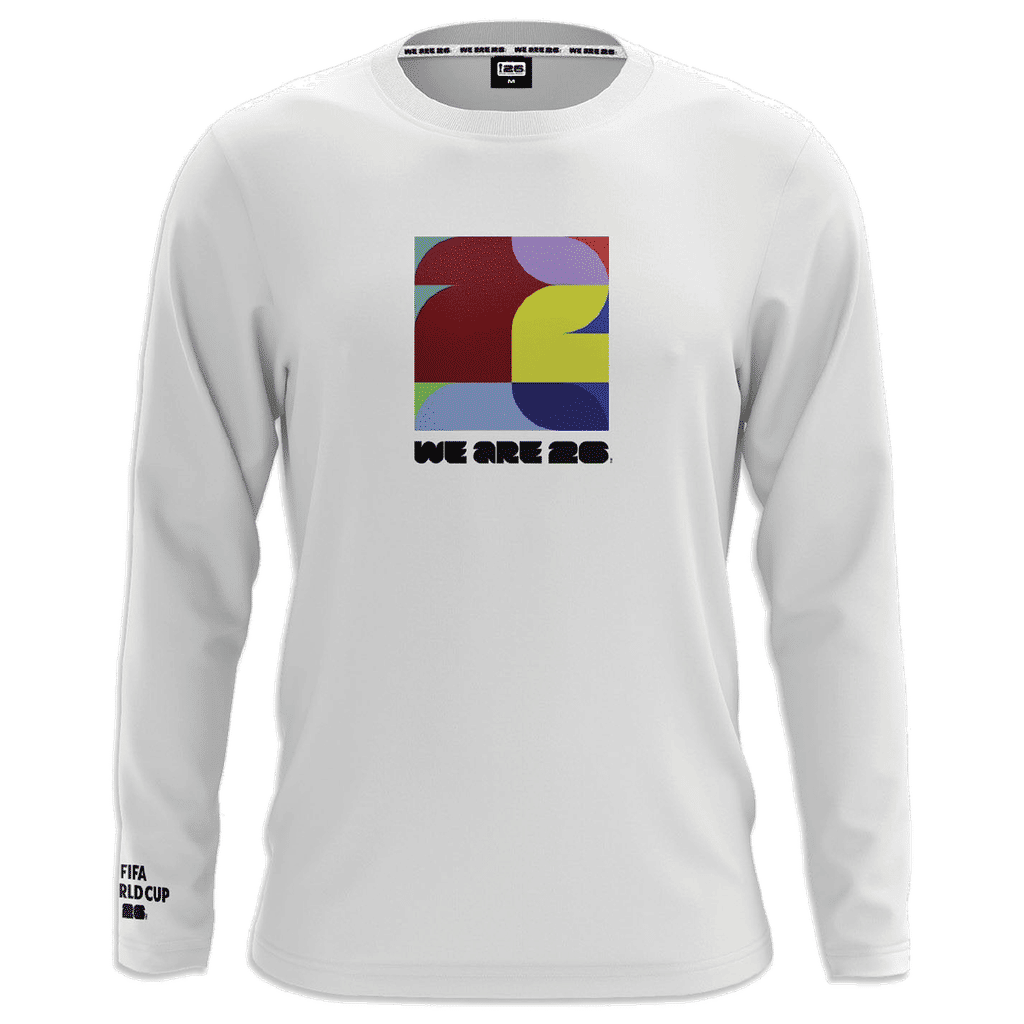 FIFA World Cup 2026™ Square Abstract Long Sleeve White T-Shirt - Unisex