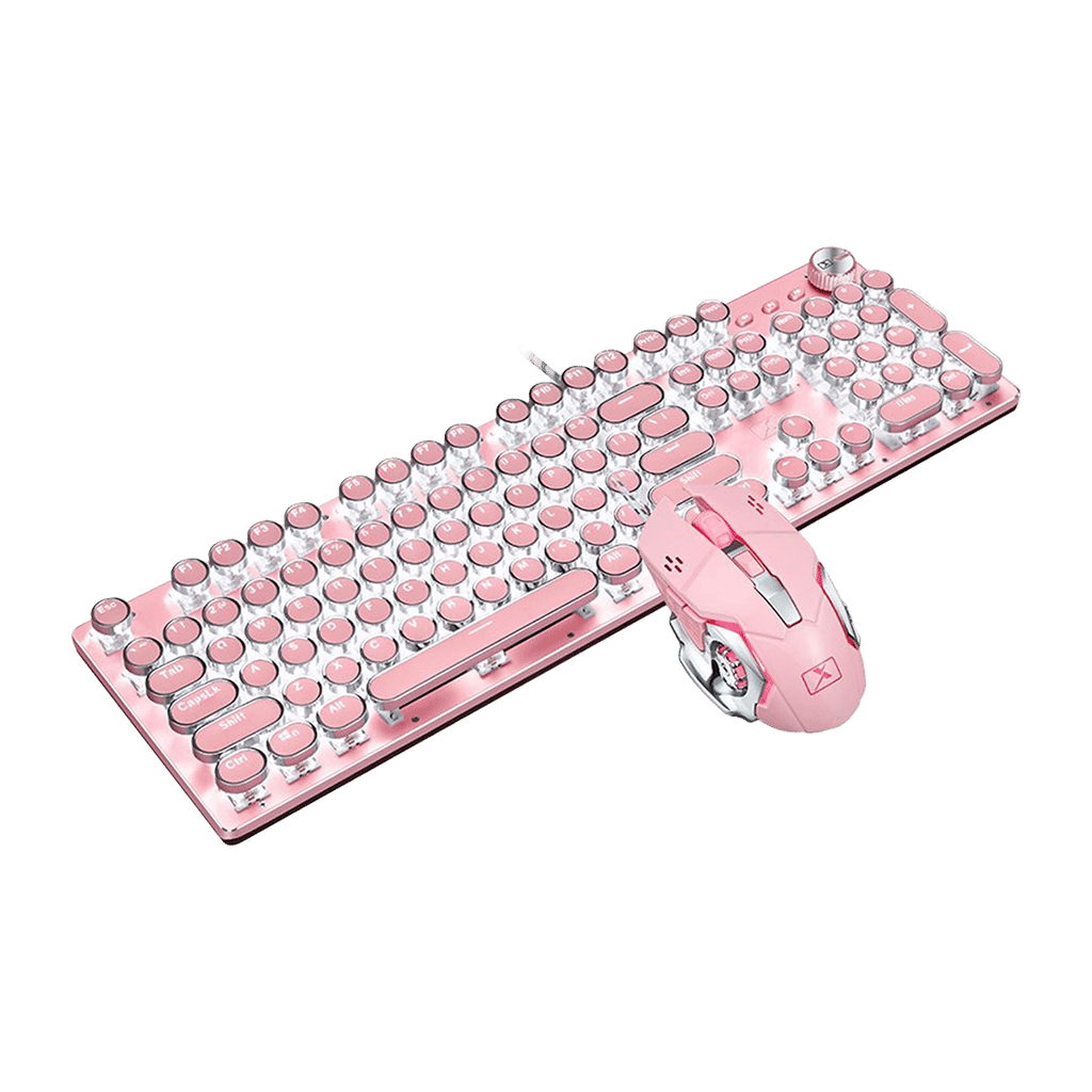 Mechanical Vintage Gaming Keyboard Pink