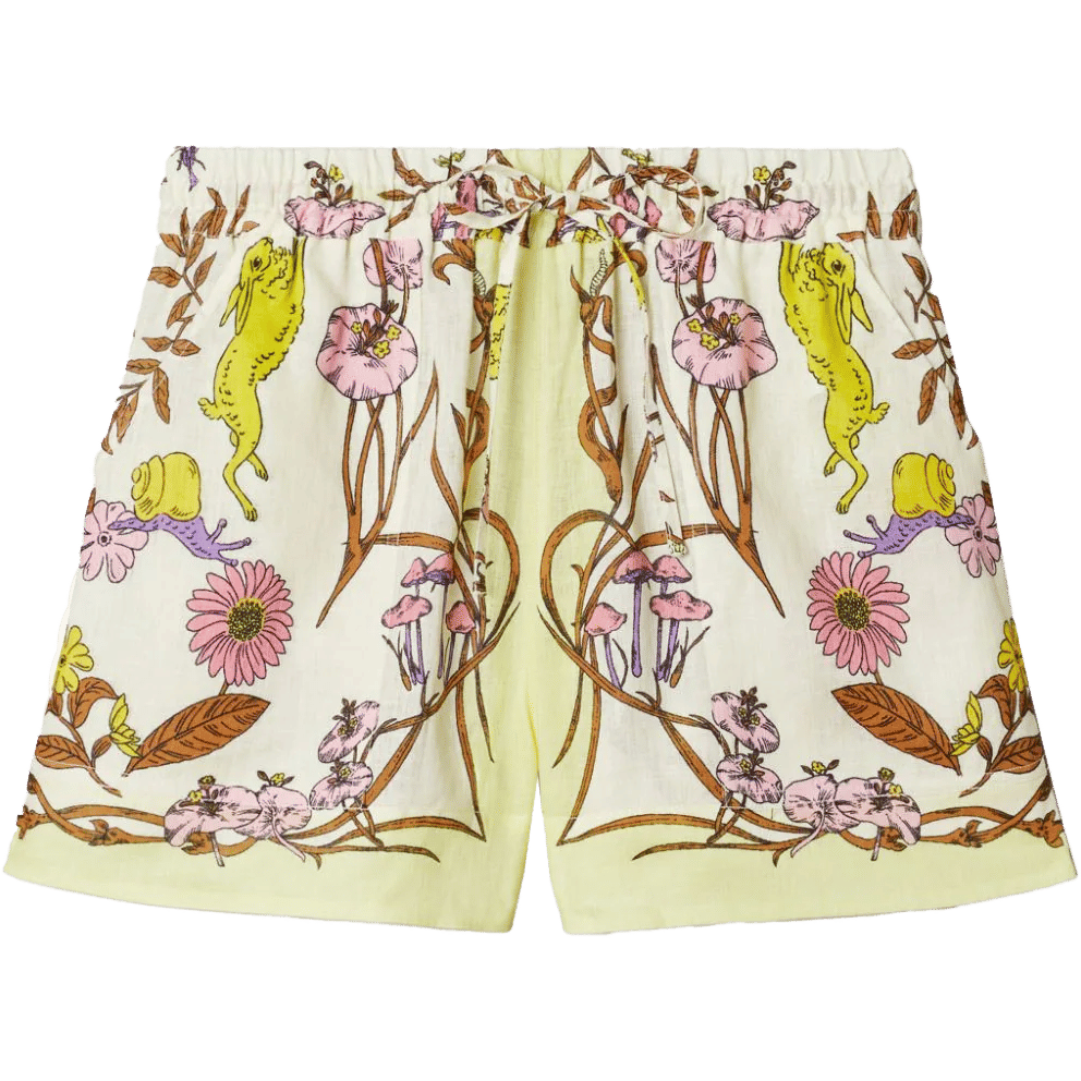 Tory Burch floral-print linen shorts