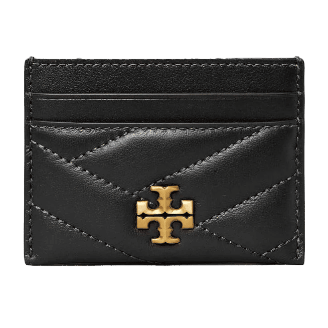 Tory Burch quilted logo-plaque cardholder