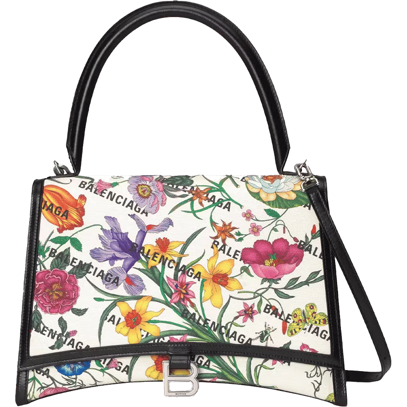 Gucci x Balenciaga The Hacker Project Medium Hourglass Bag White Flora