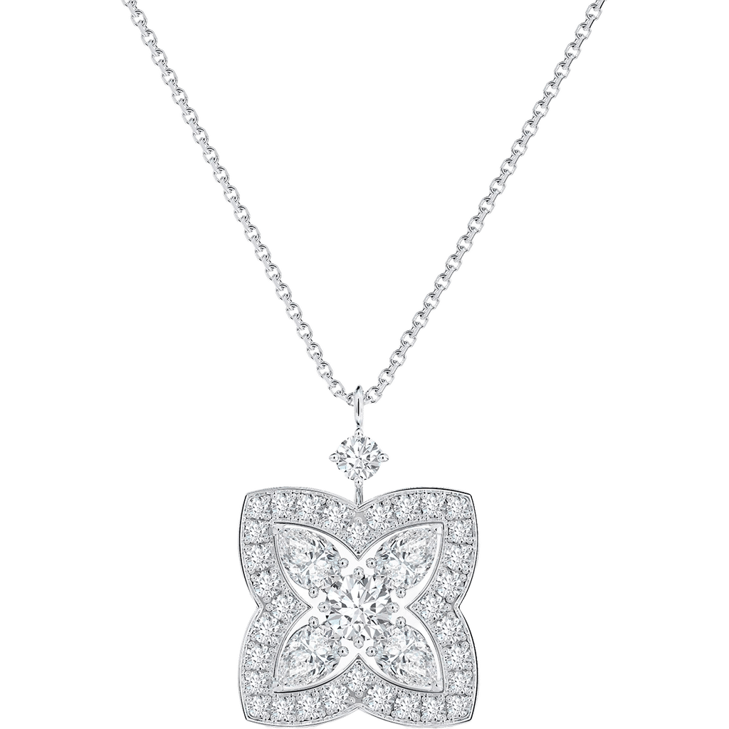 De Beers Enchanted Lotus Pendant in White Gold