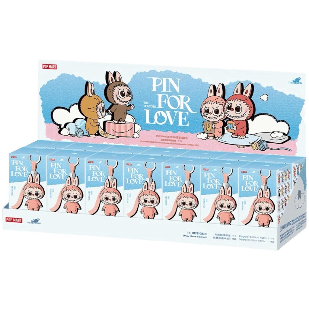 Pop Mart Labubu The Monsters Pin for Love Series Vinyl Plush Pendant (N-Z) Sealed Case (14 Blind Box)