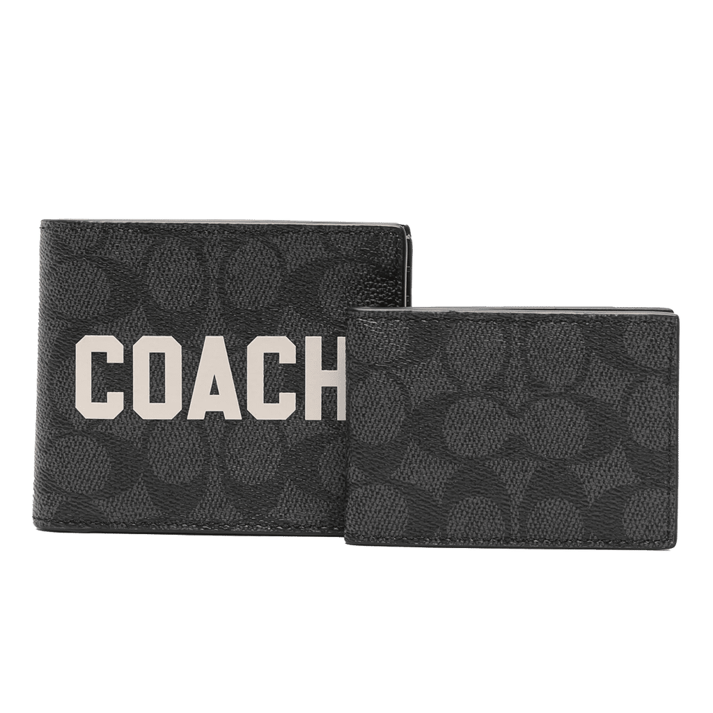 Coach monogram bi-fold leather wallet