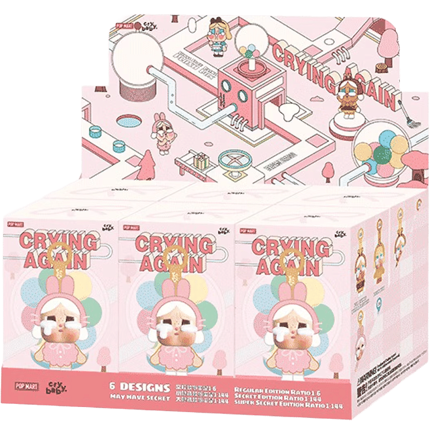 Pop Mart CryBaby Crying Again Series Vinyl Face Plush Sealed Case (6 Blind Box)