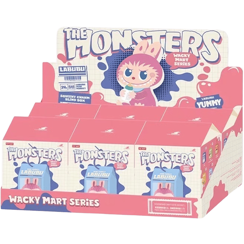 Pop Mart Labubu The Monsters Wacky Mart Series Squishy Charm Sealed Case (6 Blind Box)