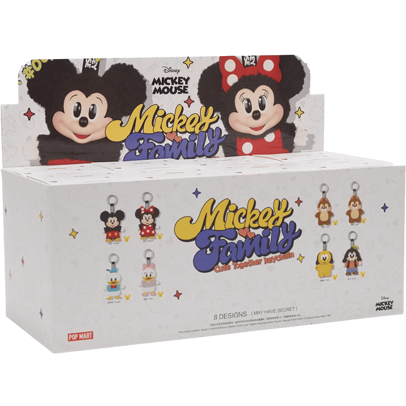 Pop Mart Disney Mickey Family Together Series Plush Keychain Sealed Case (8 Blind Box)