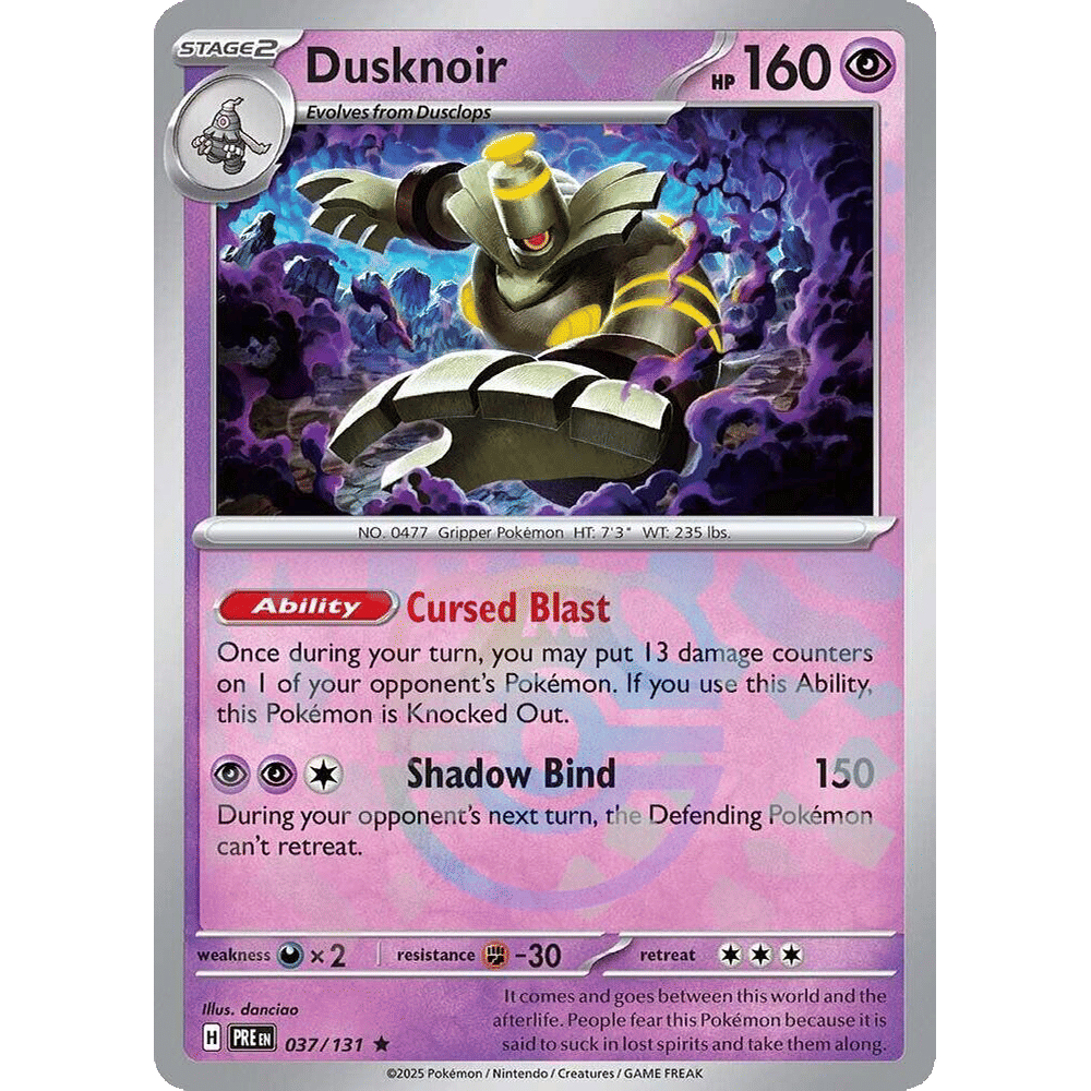 Dusknoir (Master Ball Pattern) - SV: Prismatic Evolutions (PRE)