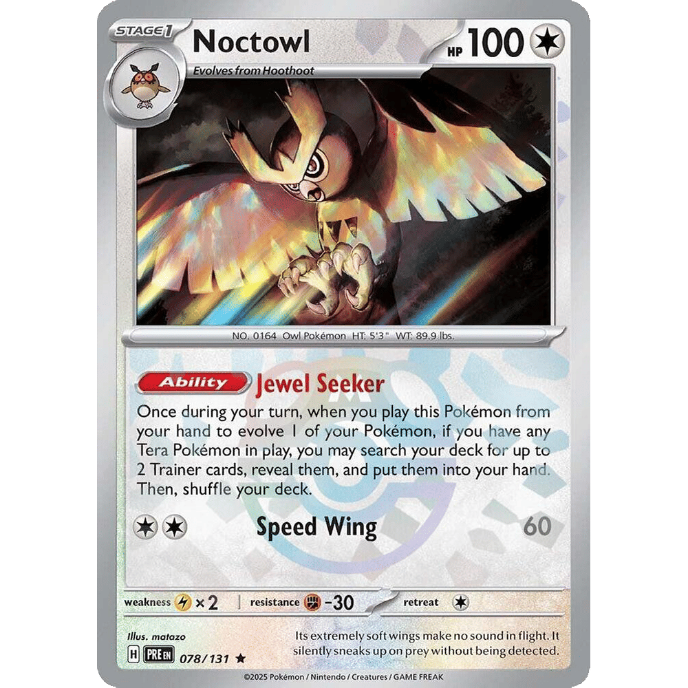 Noctowl (Master Ball Pattern) - SV: Prismatic Evolutions (PRE)