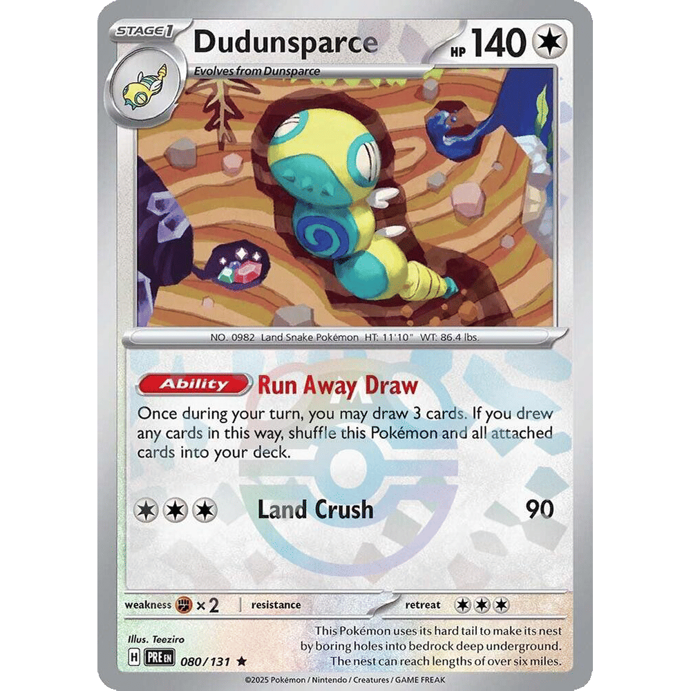 Dudunsparce (Master Ball Pattern) - SV: Prismatic Evolutions (PRE)