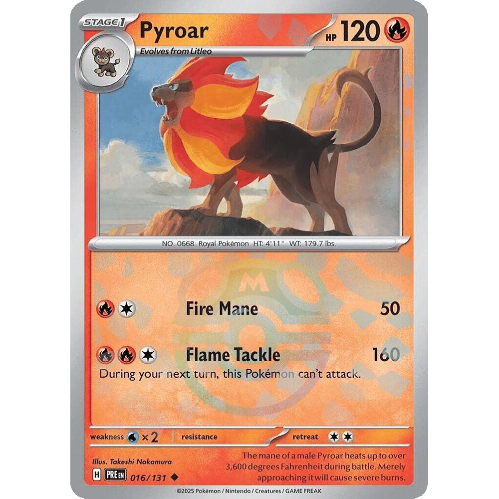 Pyroar (Master Ball Pattern) - SV: Prismatic Evolutions (PRE)
