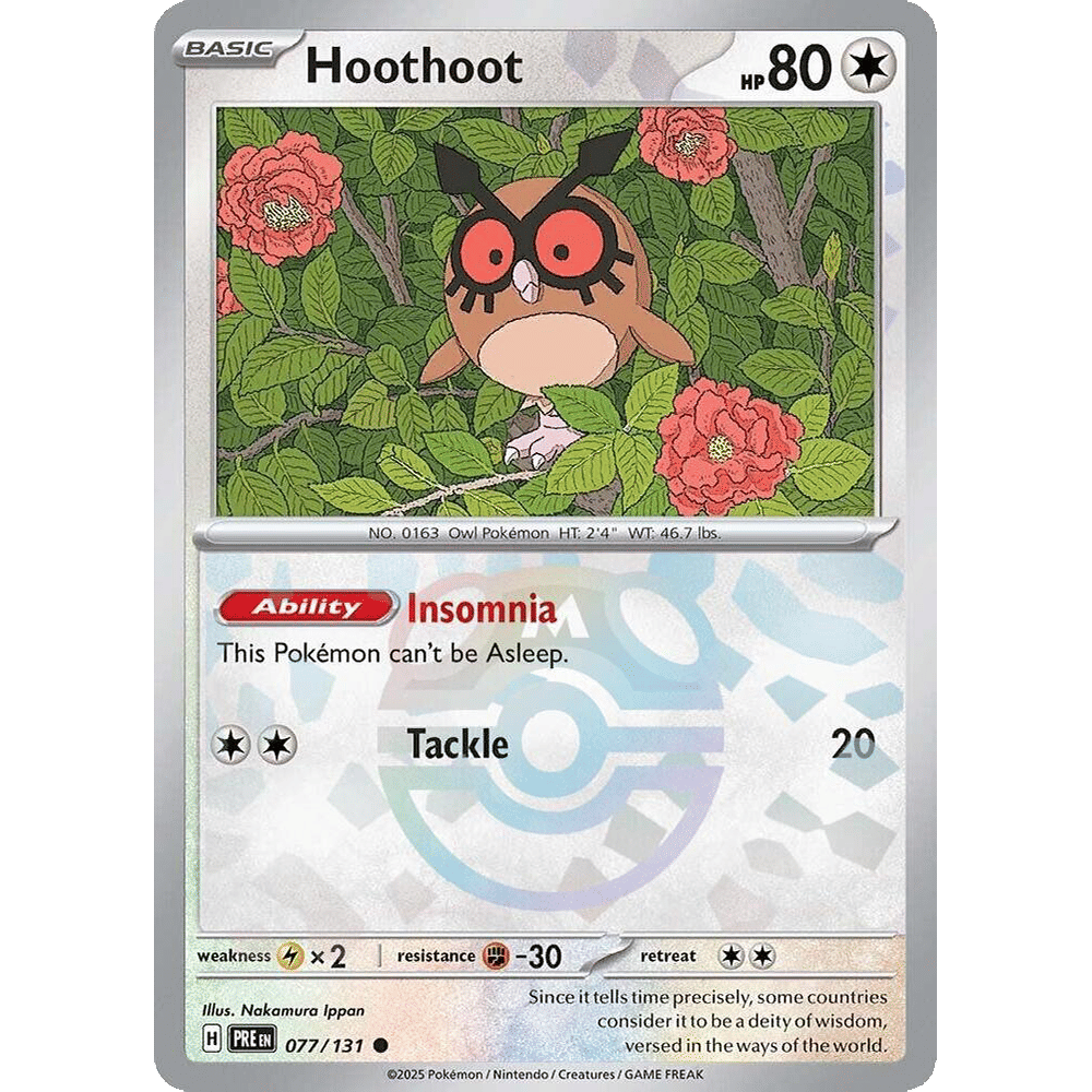 Hoothoot (Master Ball Pattern) - SV: Prismatic Evolutions (PRE)