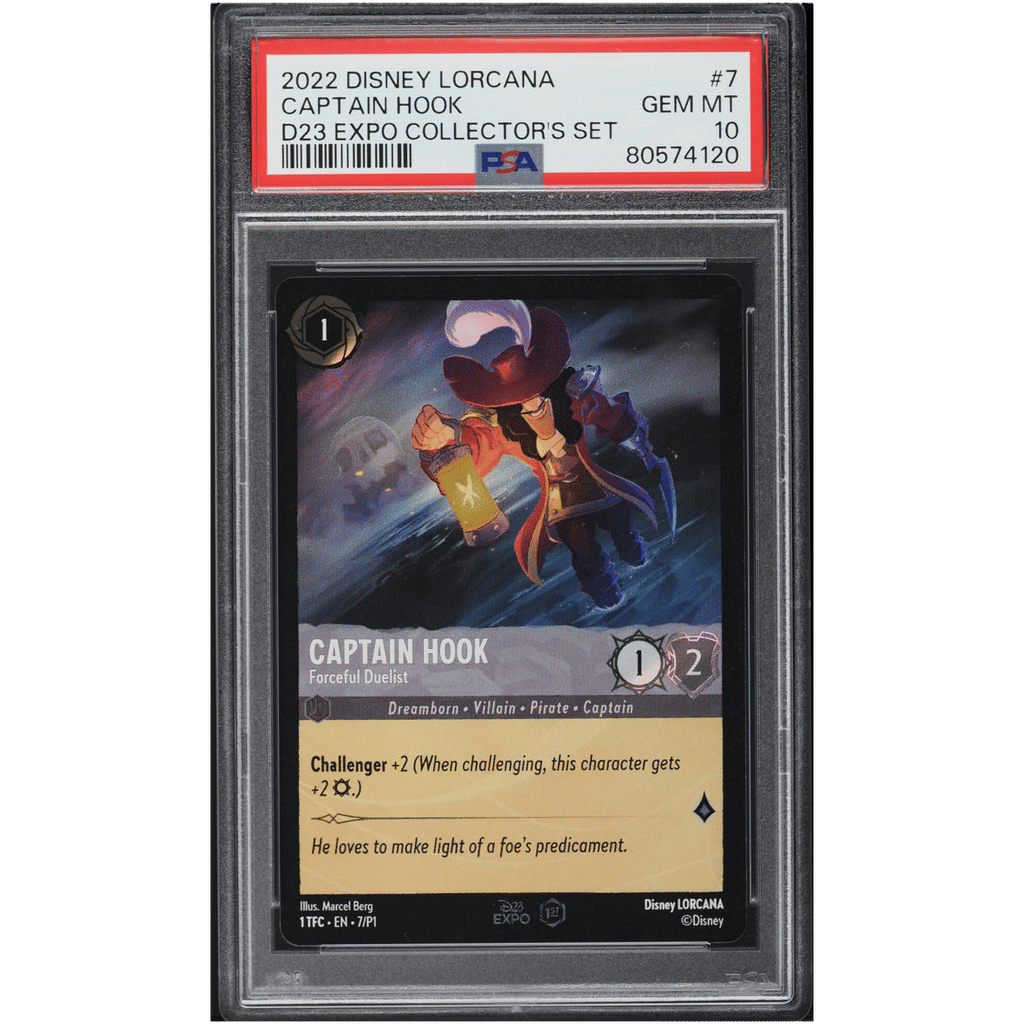 2022 Disney Lorcana Promo D23 Expo Collector's Set Captain Hook #7 PSA 10 GEM