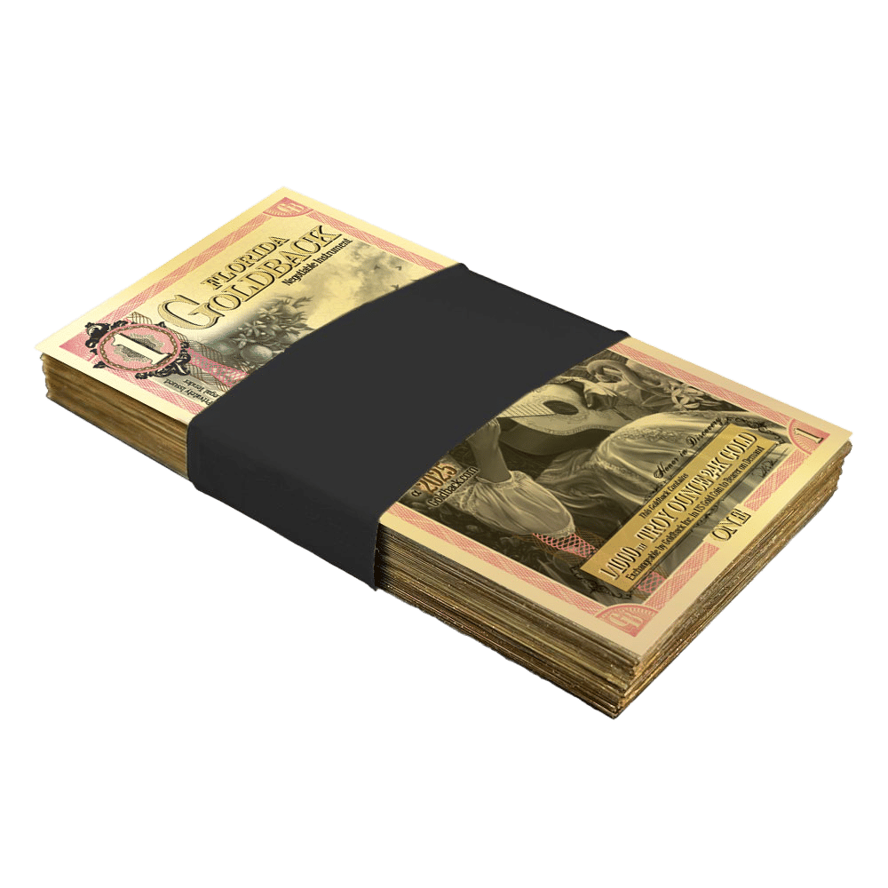 1 Florida Goldback Gold Note (100 Pack, New)