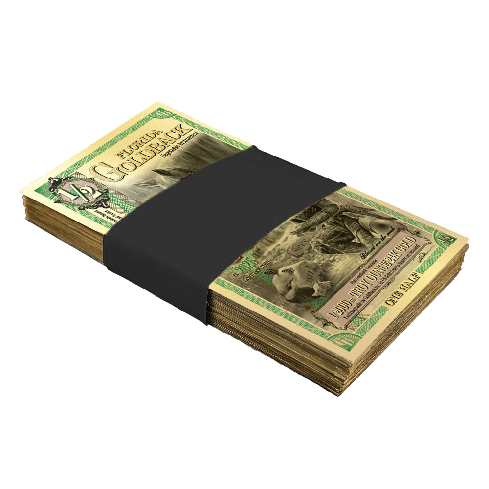 1/2 Florida Goldback Gold Note (100 Pack, New)