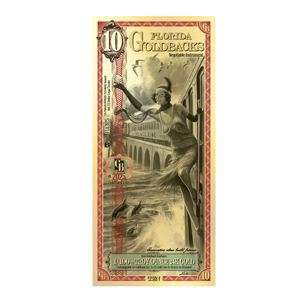 10 Florida Goldback Gold Note (New)