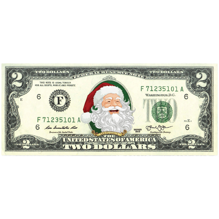 $$2 The Orginial Santa Bucks Legal Tender Note