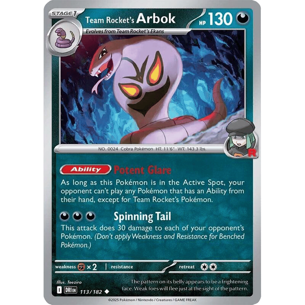 Team Rocket's Arbok (Reverse Holo)